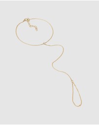 Elli Jewelry - Bracelet Handchain Elegant with Crystals in 925 Sterling Silver Gold Plated