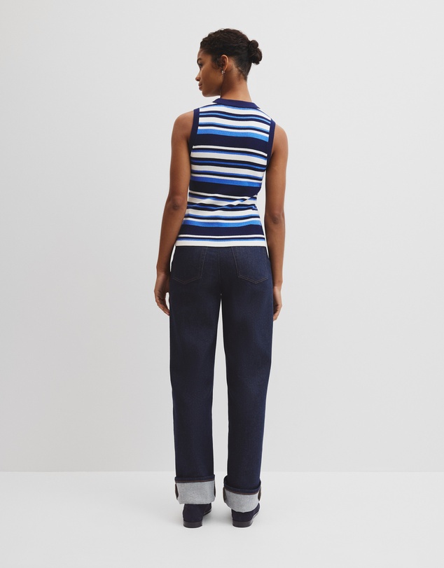 Country Road - Australian Merino Crew Neck Stripe Knit Tank