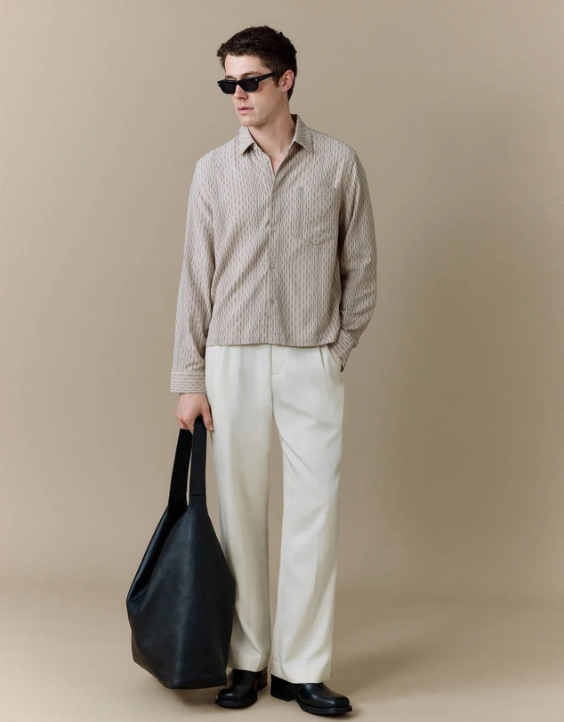 Percival - Leland Cuban Boxy Long Sleeve Shirt