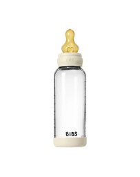 BIBS Denmark - Glass Baby Bottle Latex 1 pack 240 ml Medium Flow Ivory
