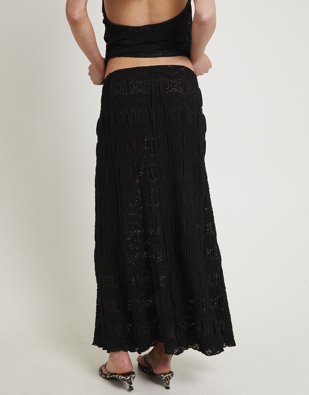 Subtitled - Amore Asymmetrical Textured Maxi Skirt