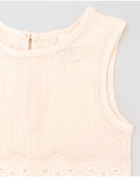 WITH LOVE FOR KIDS - Cotton Muslin Lace Top - Babies - Kids