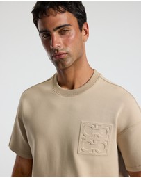 Calibre - Embossed Logo Short Sleeve Sweat Top Dune