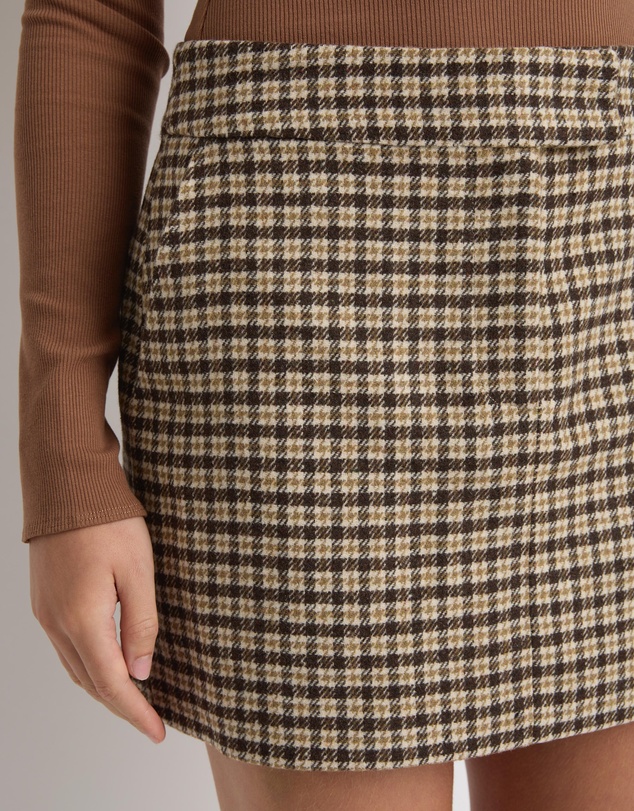 Dazie - Whimsey Houndstooth Mini Skirt