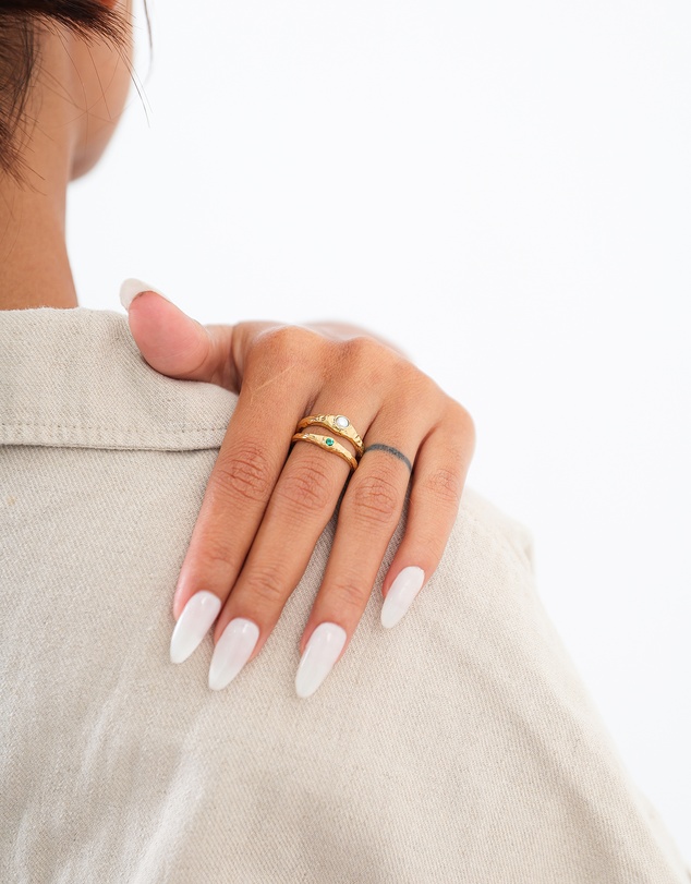 Elli Jewelry - Freshwater Pearl Ring Set in 925 Silver