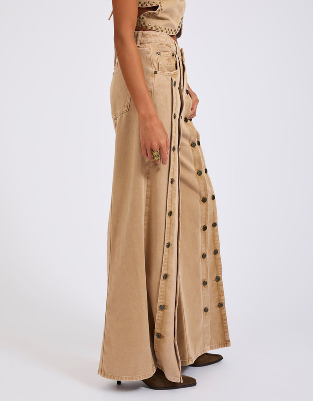 ONE TEASPOON - Hollywoods High Waist Wide Leg Denim Jeans - Warm Tan