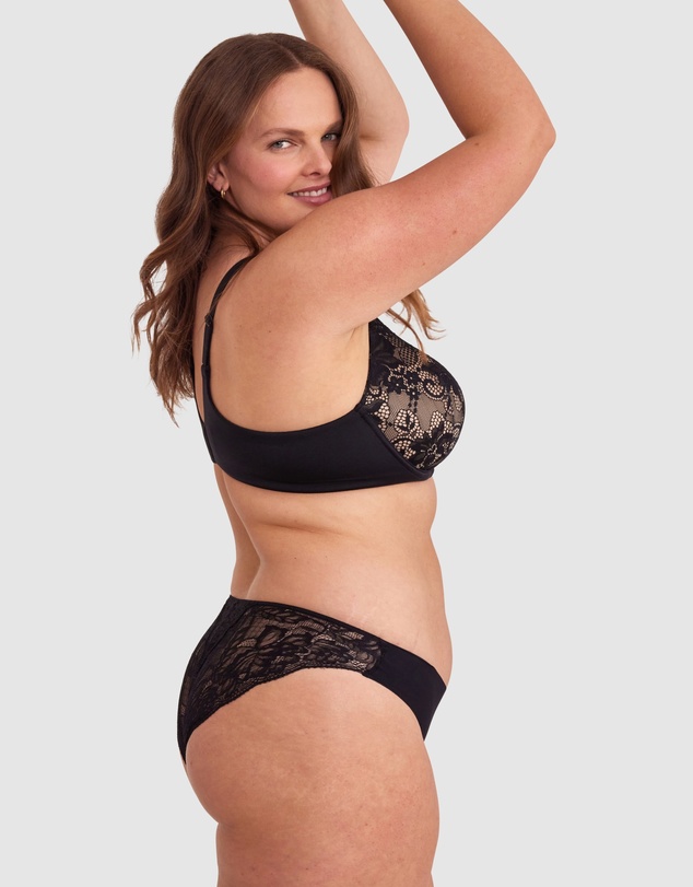 Bras N Things - Body Bliss Full Lace Curvy Balconette Bra - Black