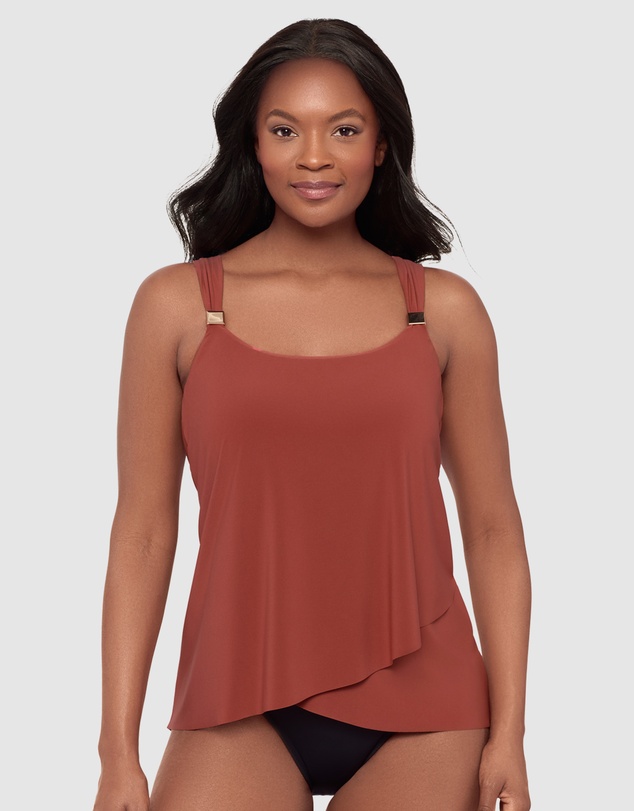 Miraclesuit Swimwear  - Dazzle Underwired Draped Tankini Top