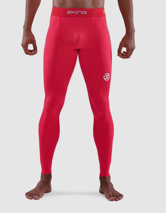 SKINS - SKINS Compression Men's Series-1 Running/Gym Long Tight Activewear Red