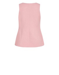 City Chic - Plus size Imogen Vest - baby pink