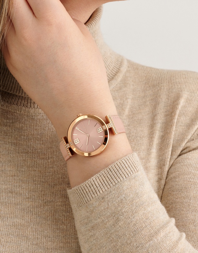 Ted Baker - Ted Baker Darbey - Rose Gold Tone & Pink Leather