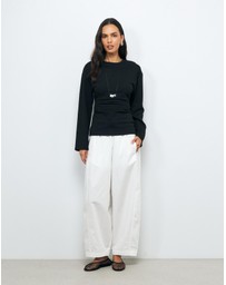 AERE - Organic Cotton Barrel Leg Pants