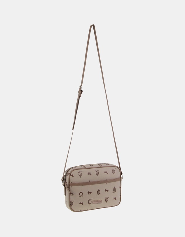 Pierre Cardin - Pierre Cardin Canvas/Leather Trim Square Crossbody Bag
