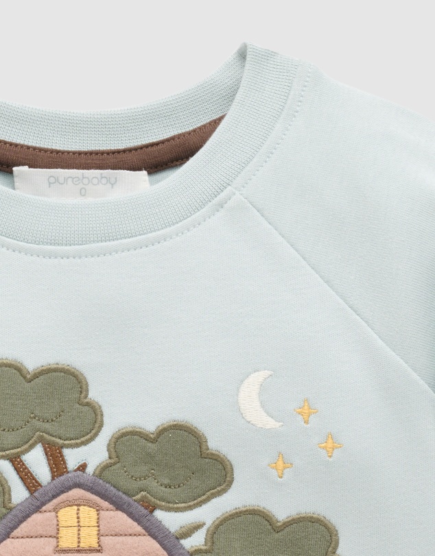 Purebaby - Tree House Thick Long Sleeve Tee -Kids-Babies