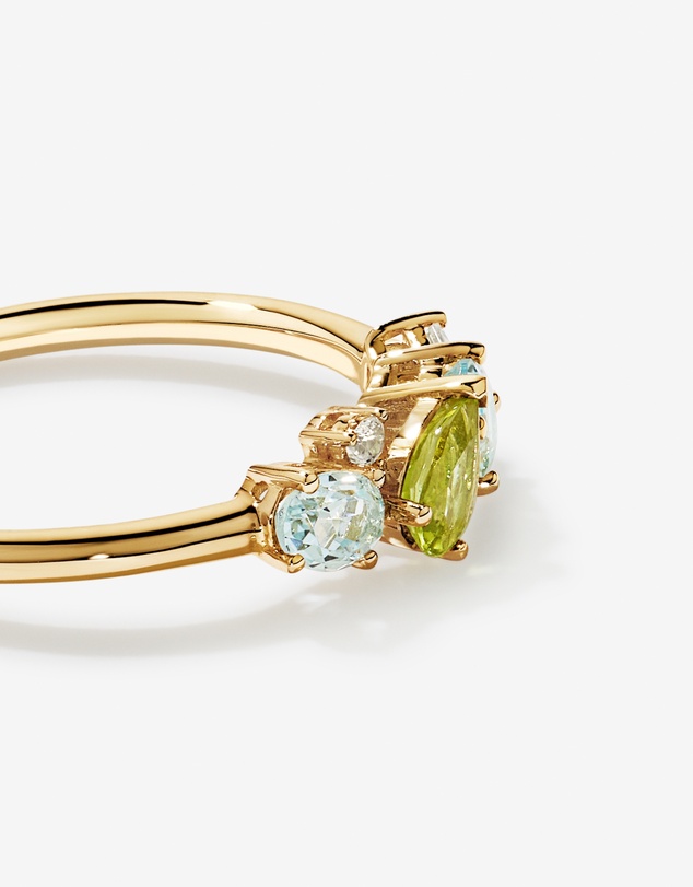 Michael Hill - Peridot, Sky Blue Topaz, Green Amethyst & White Topaz Multi-Gemstone Ring in 10kt Yellow Gold