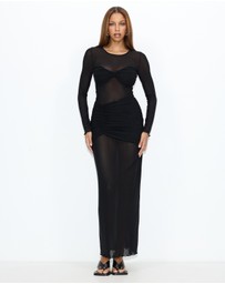 Dazie - Lucia Ruched Mesh Maxi Dress