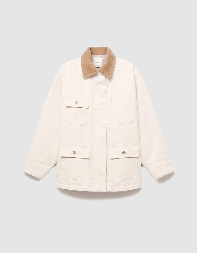 M.N.G - Denim Parka With Corduroy Collar