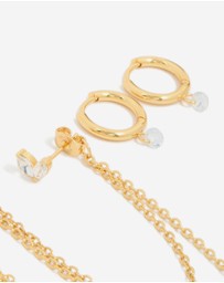 Lovisa - Waterproof Gold Plated Stainless Steel Marquise Earrings 3-Pack