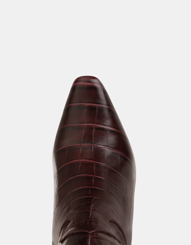 Wittner - Louella Croc Embossed Leather Knee High Boots