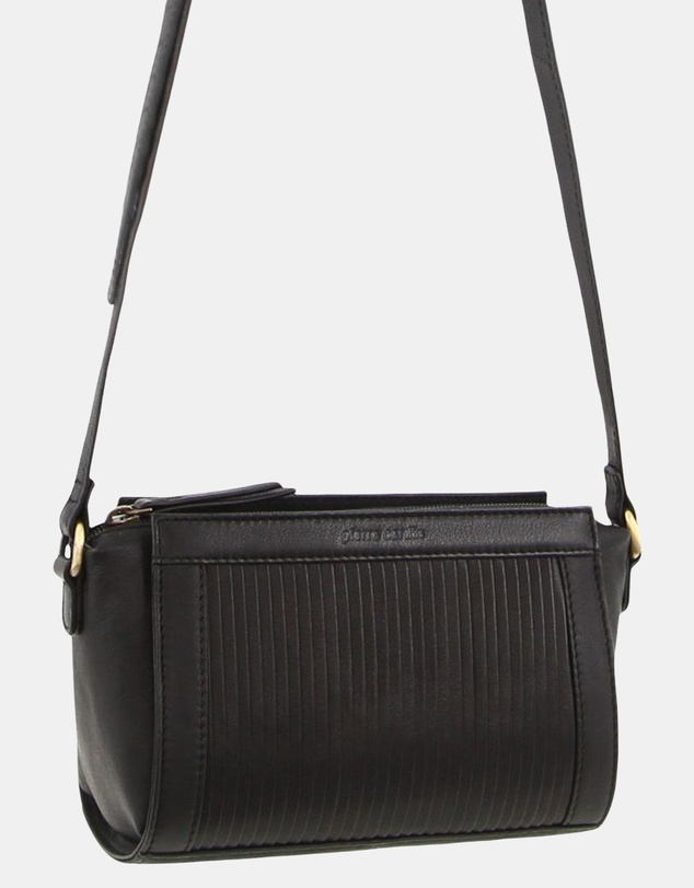 Pierre Cardin - Pierre Cardin Leather Pleated Design Crossbody Bag