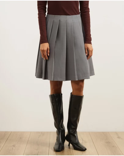 Atmos&Here - Elspeth Pleated Knee Length Skirt