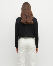 JH Lounge - JHL Crew L/S T (Fine Cotton Cashmere) Black
