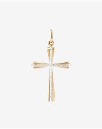 Michael Hill - Cross Pendant in 10kt Yellow & White Gold