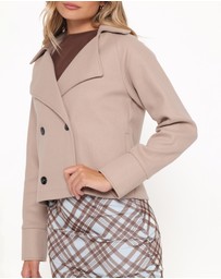 Petal & Pup - Saylor Cropped Car Coat - Oatmeal