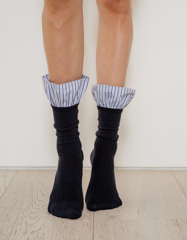 High Heel Jungle - Lauren Pinstripe Cuff Socks
