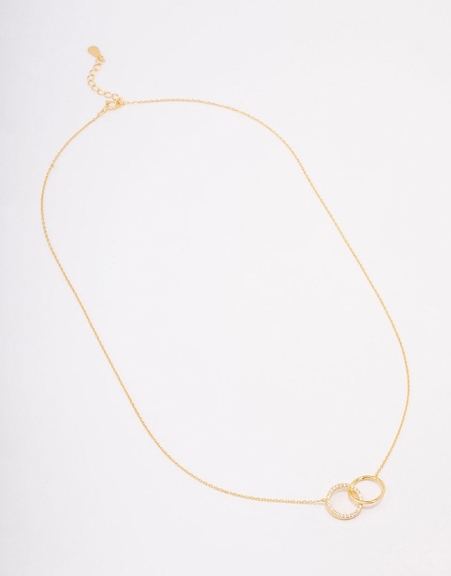 Lovisa - Gold Plated Sterling Silver Paved Link Hoop Necklace