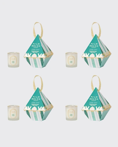 Palm Beach Collection - 4 Pack Hanging Bauble Mini Candle 50g Cedar Coast