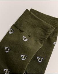 Trenery - Bumble Bee Sock in Winter Moss
