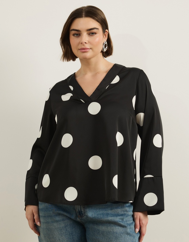 Atmos&Here Curvy - Nara Polka Dot Blouse