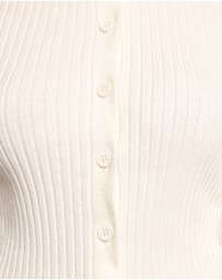 Petal & Pup - Searie Ribbed Cardigan Top - Cream