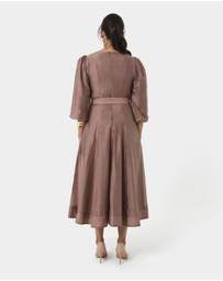 Forcast - Marlie Puff Sleeve Midi Dress
