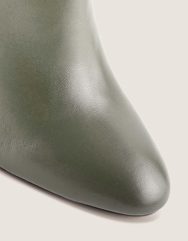 Shelly Shen - Stella Heel Ankle Boots Dark Olive Leather