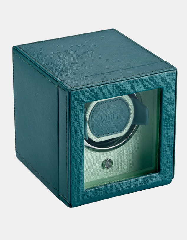 Wolf - WOLF Cub Seltzer Single Watch Winder with Cover Teal/Mint