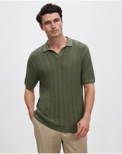 Staple Superior - Jeremiah Organic Cotton Polo Knit Top