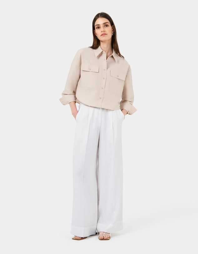 Forcast - Kyla Crop Pocket Shirt