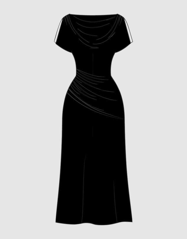 Miraclesuit Shapewear - Zari Knee-Length Flutter Sleeve Cowl Neck Shaping Dress