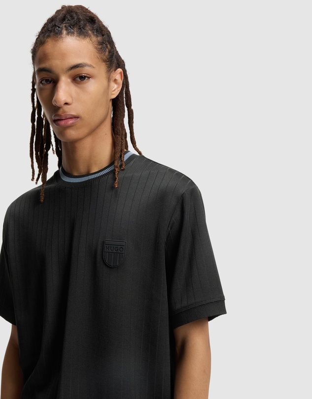 HUGO - Cotton-Blend T-Shirt With Drop-Needle Stripe