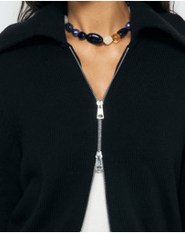 AERE - Lali Organic Cotton Zip Knit Cardigan