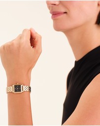 Rosefield - Boxelle Black Crystal Gold-Tone Bracelet Watch