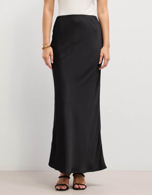 The Fated - Charlie Satin Midi Skirt
