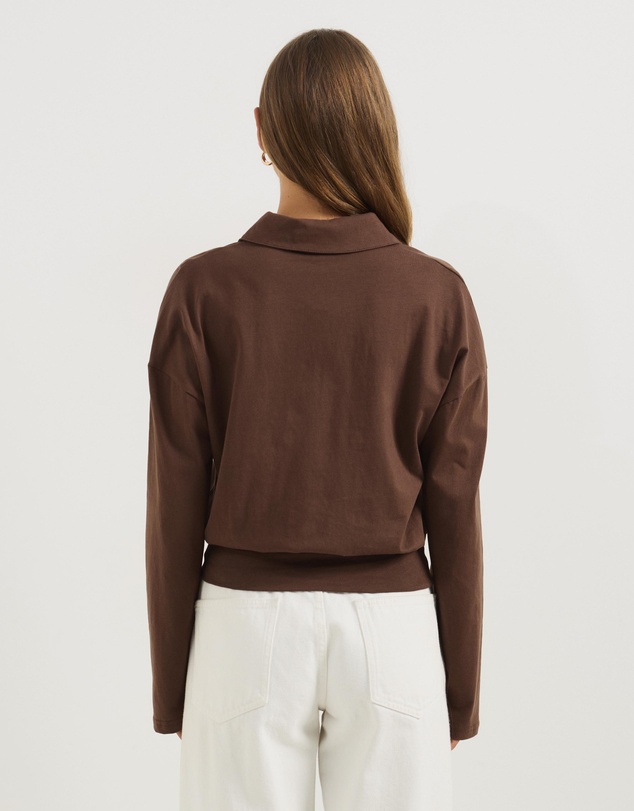 Atmos&Here - Averin Long Sleeve Fitted Waist Top