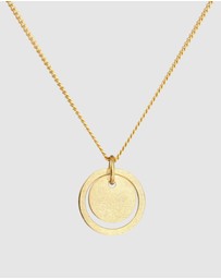 Elli Jewelry - Necklace Circle Pendant Geo Trend Matt Basic in 925 Sterling Silver Gold Plated