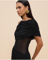 CHANCERY - Sofie Drape Shoulder Maxi Dress