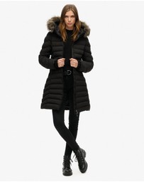 Superdry - Fuji Faux Fur Hoodie Mid Length