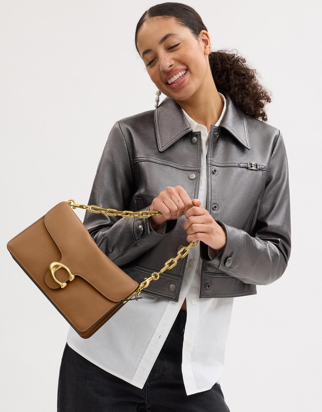 Coach - Smooth Leather Chain Tabby Shoulder Bag With Chain