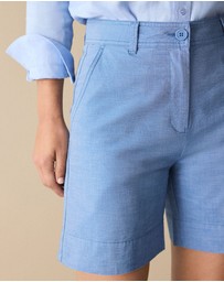 Trenery - Yarn Dyed Stretch Cotton Double Cloth Short in Chambray Blue